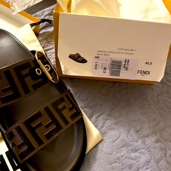 Fendi Sandals new  full inclusion woman’s slides size 10.5 runs small - Picture 8 of 9